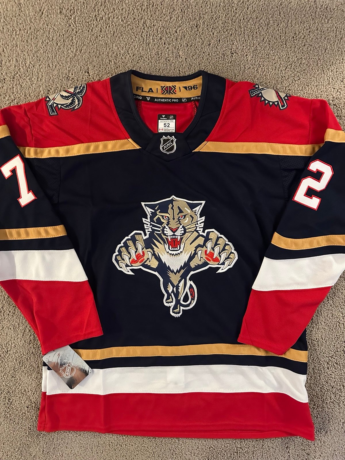 SERGEI BOBROVSKY Florida Panthers NHL/ Stitched ADULT SIZE LARGE (L) #72