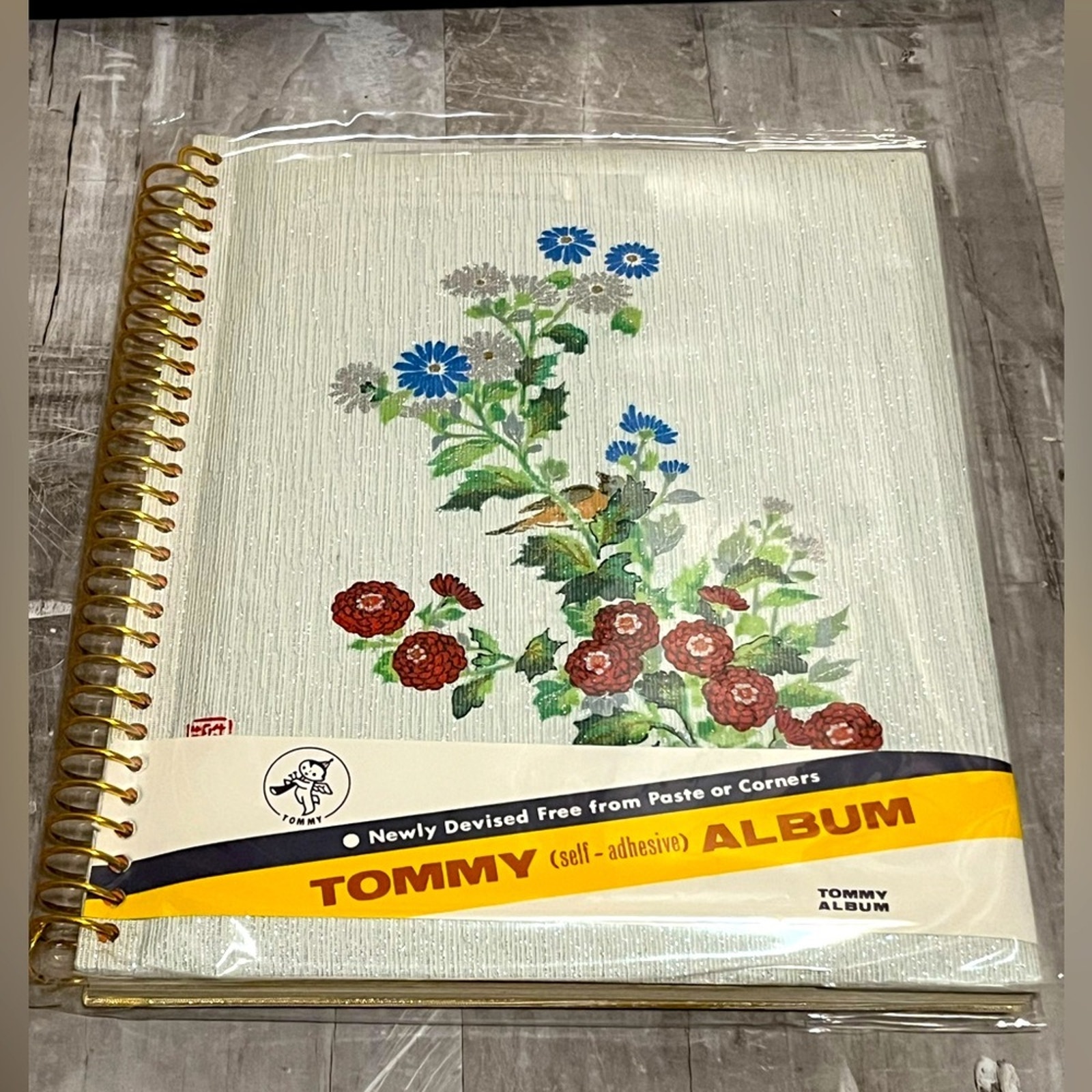 NIB vintage Tommy photo album from Japan, embroidered flowers