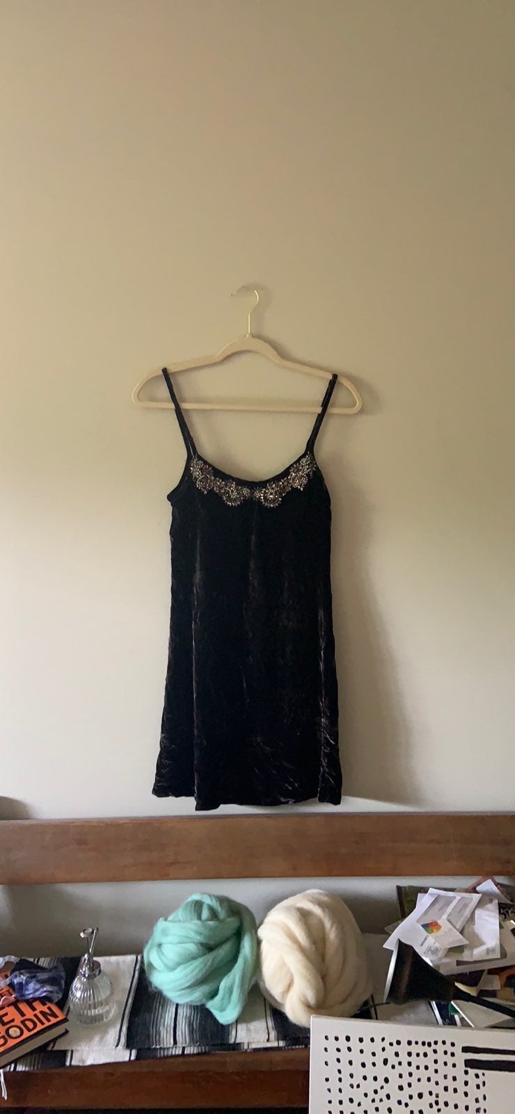 Rhinestone spaghetti strap dress