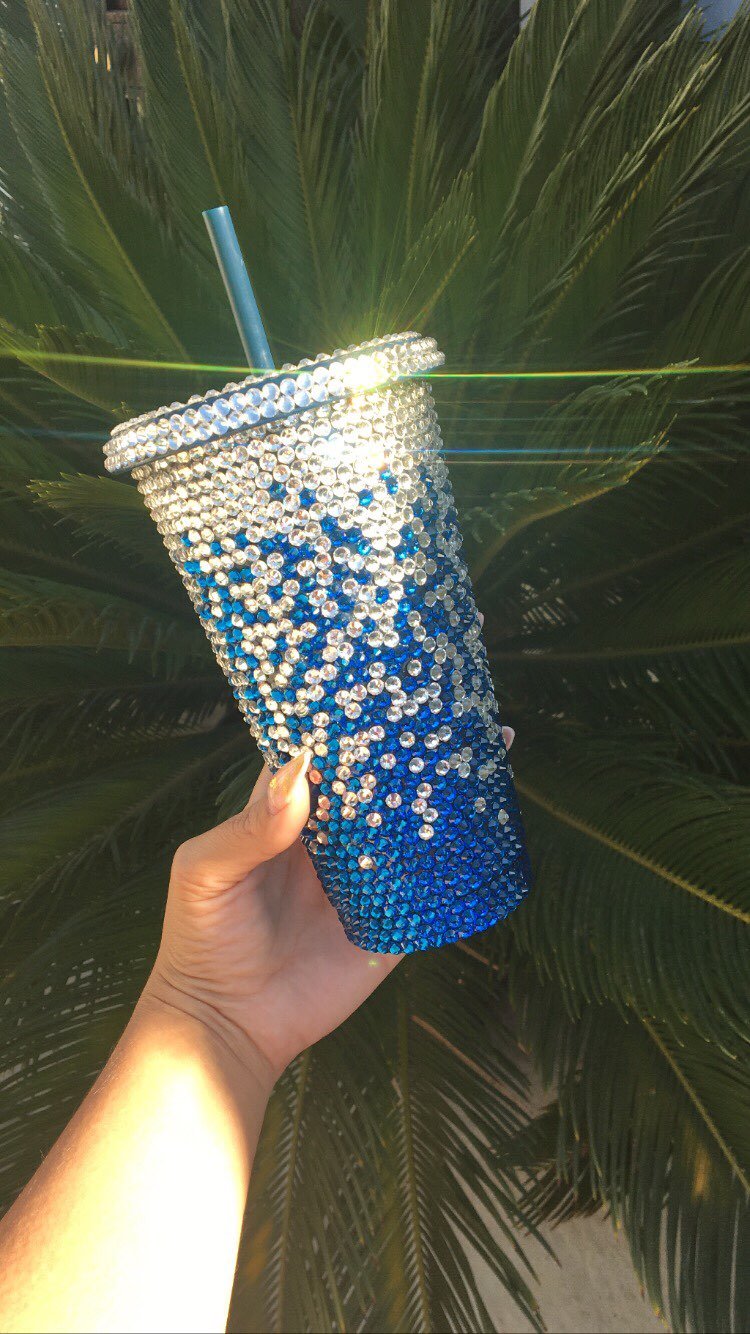 Custom tumbler cup all bling ombre style