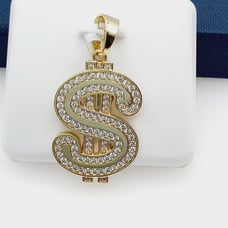 14K Gold Plated Cubic Zircon Pendant, INUS1BR245
