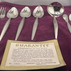 Oneida Community Venetia 7 Serving Hostess Set Stainless Flatware Ladle Fork +