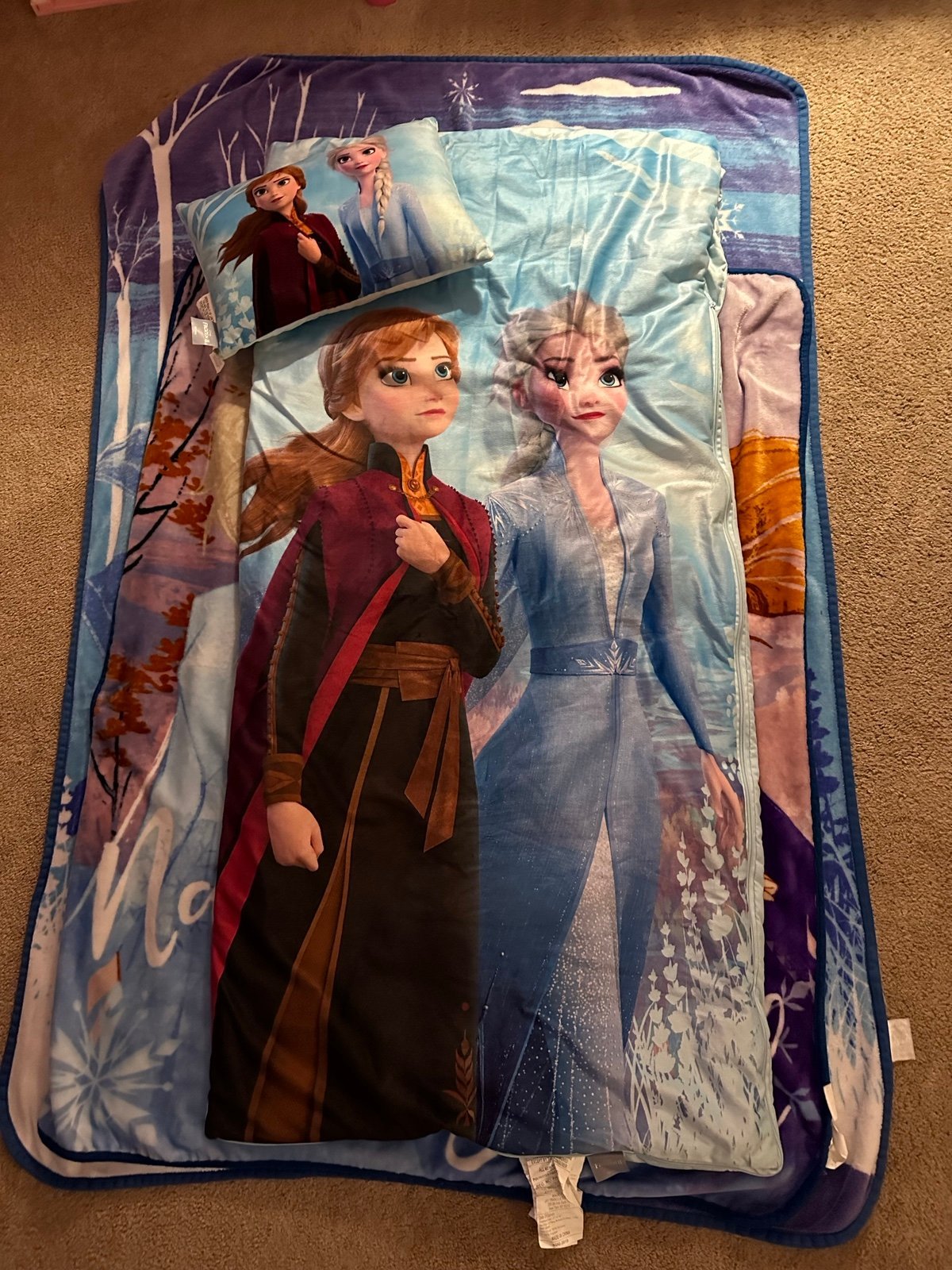 Disney Frozen blanket and sleeping bag pillow bundle
