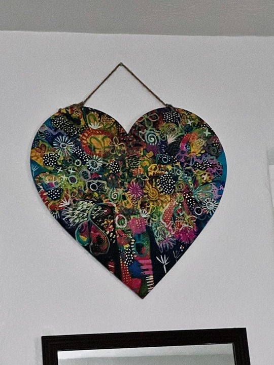 Front Porch Decor Farmhouse, Tree of Gifts Wall Art, Metal Heart Wall Decor