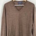 Polo Ralph Lauren 100% Merino Wool Brown V-Neck Custom Fit Lightweight Sweater