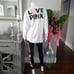 NEW (L) VS PINK Foldover Leggings and Campus Tee in dreamy pink originals