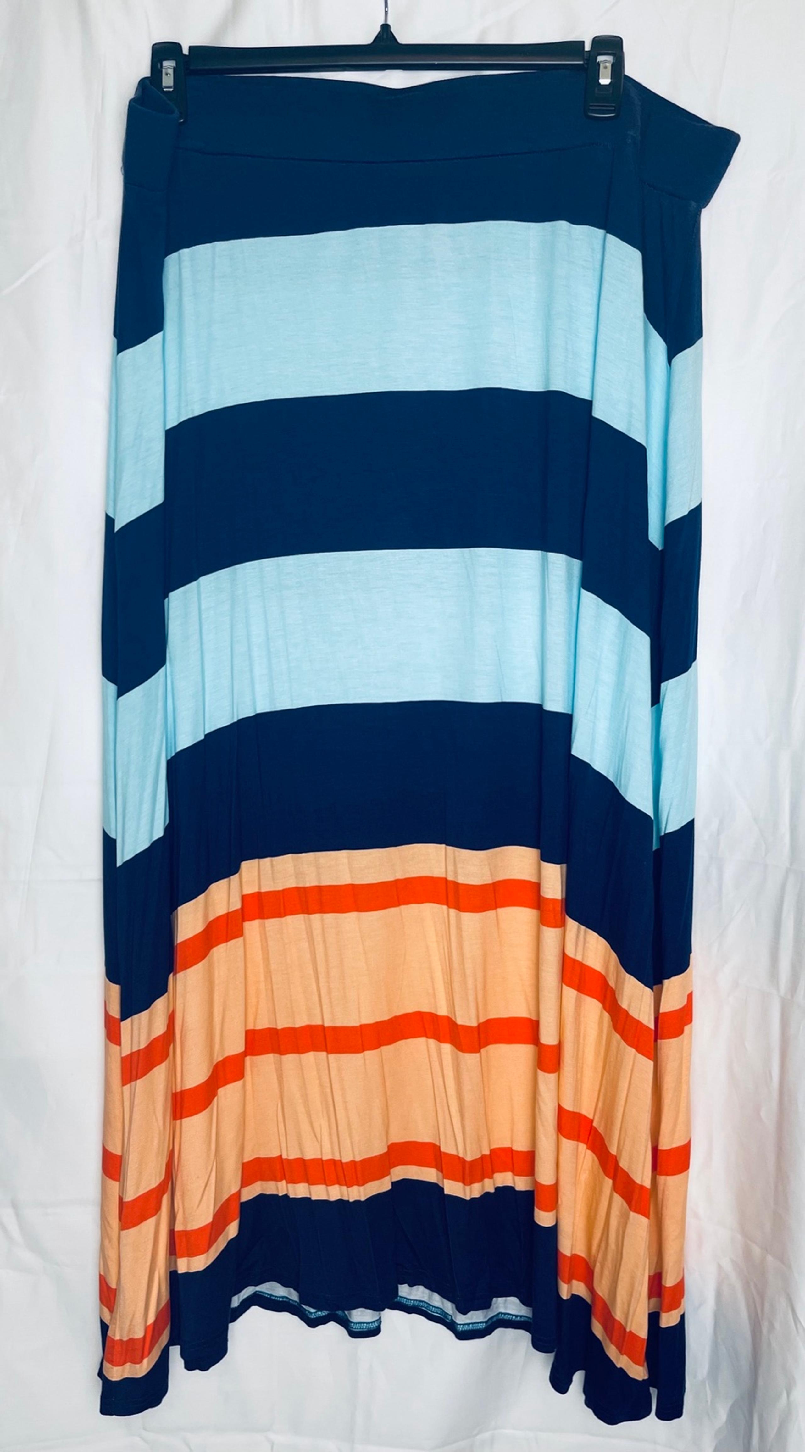 Lane Bryant Womens 22/24 Striped Maxi Skirt