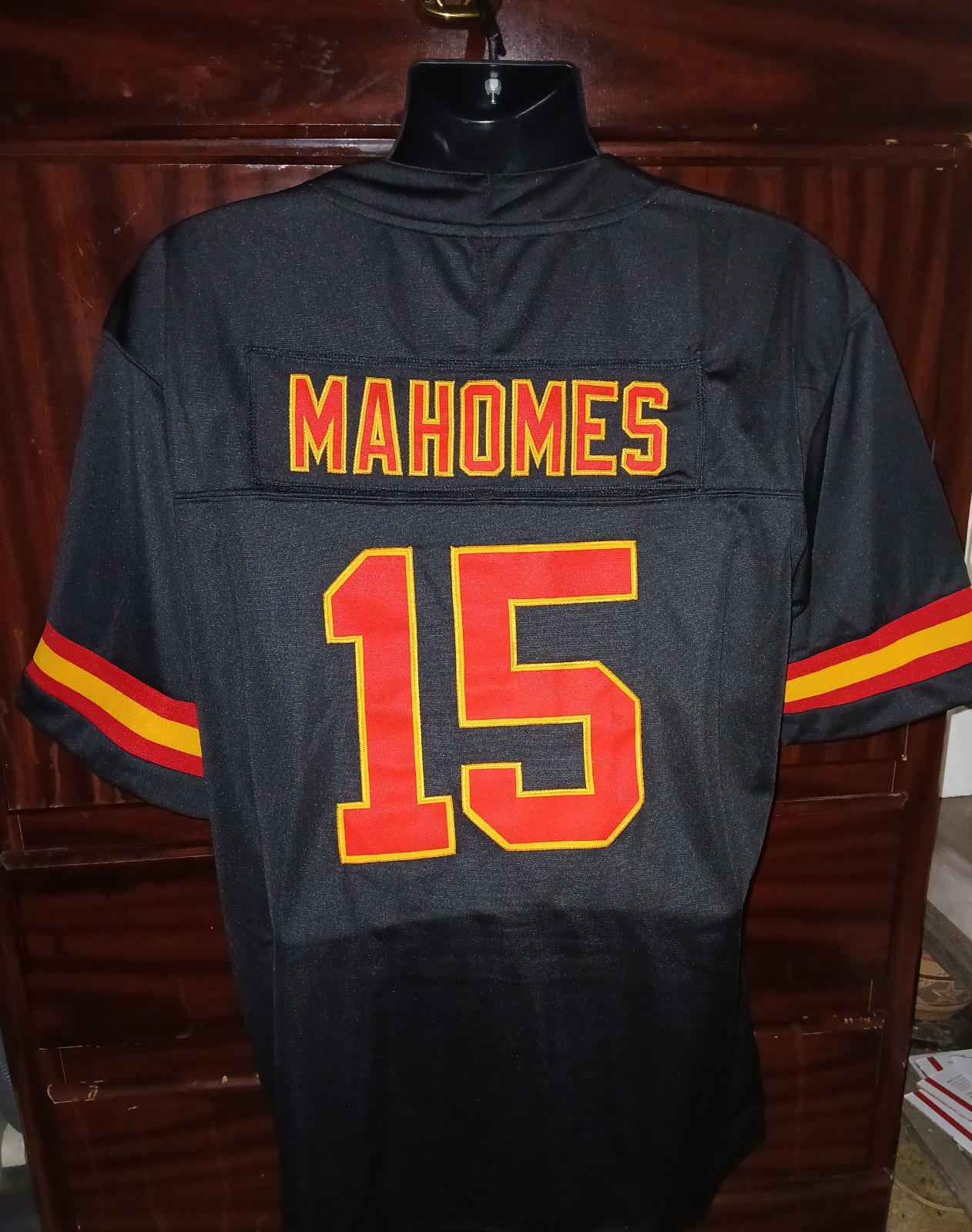 Mahomes Custom Stitched #15 Fan Football Jersey Men's Large Black NIB