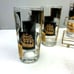 Vintage Car Drinking Glasses Metal Rack Bar Black Gold Transportation MCM