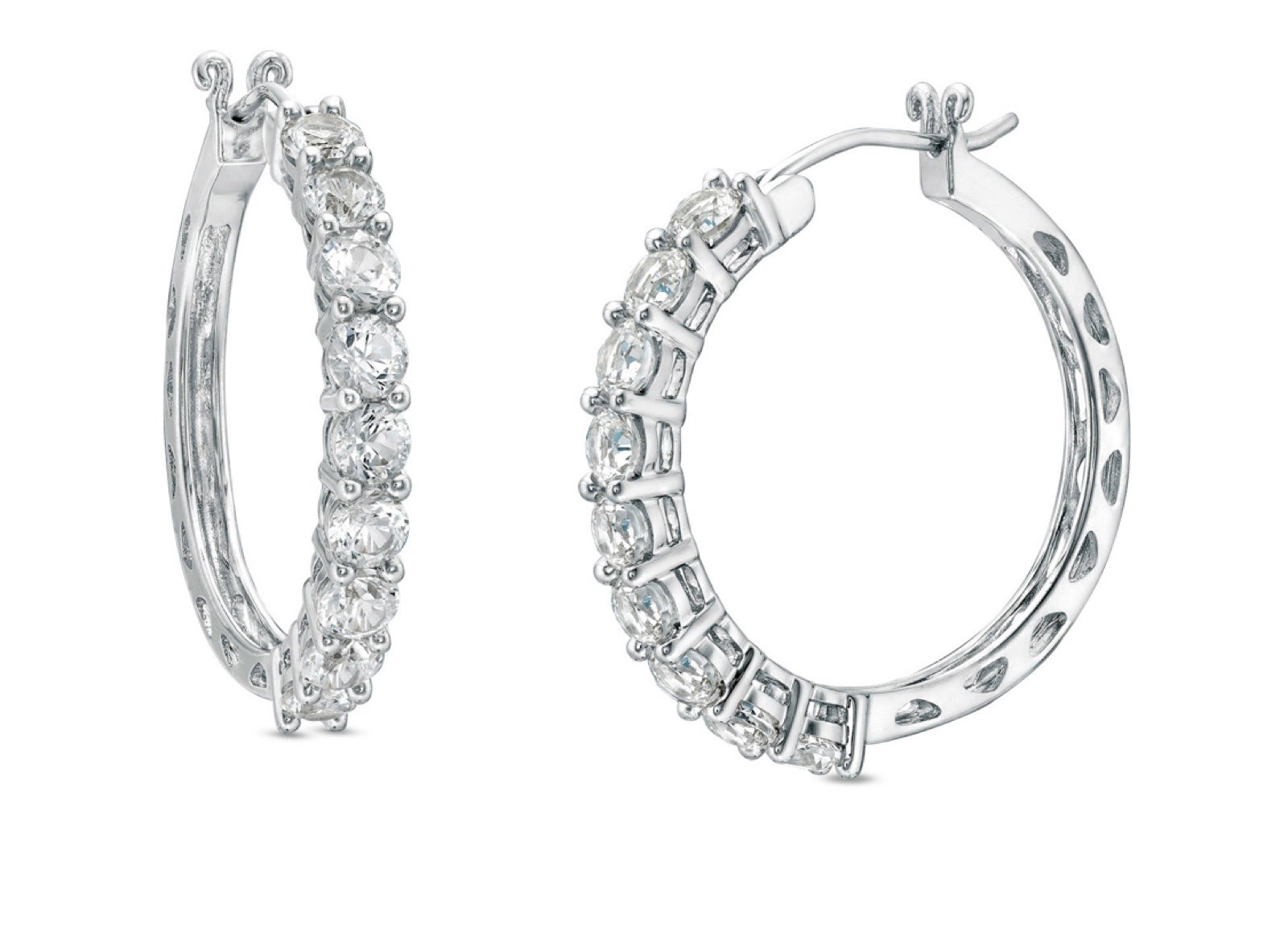 Sterling Silver Zales new earrings white topaz women’s ladies girls gifts pieced