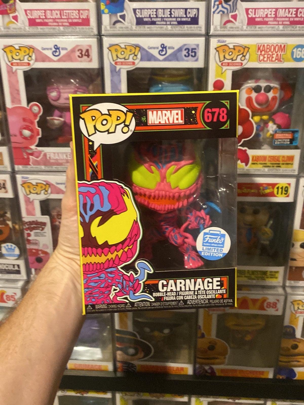Marvel Blacklight Carnage Funko Shop Exclusive Funko Pop
