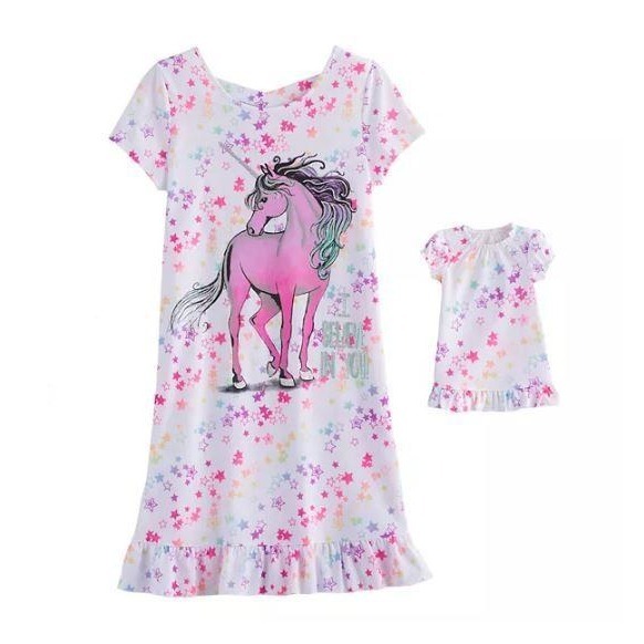 Kohl's Nightgown and Doll Gown Set Size 8.5 Multicolor