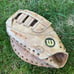 WILSON Leather Left Hand Throw Baseball Glove PRO-BACK First Base Mitt A2802