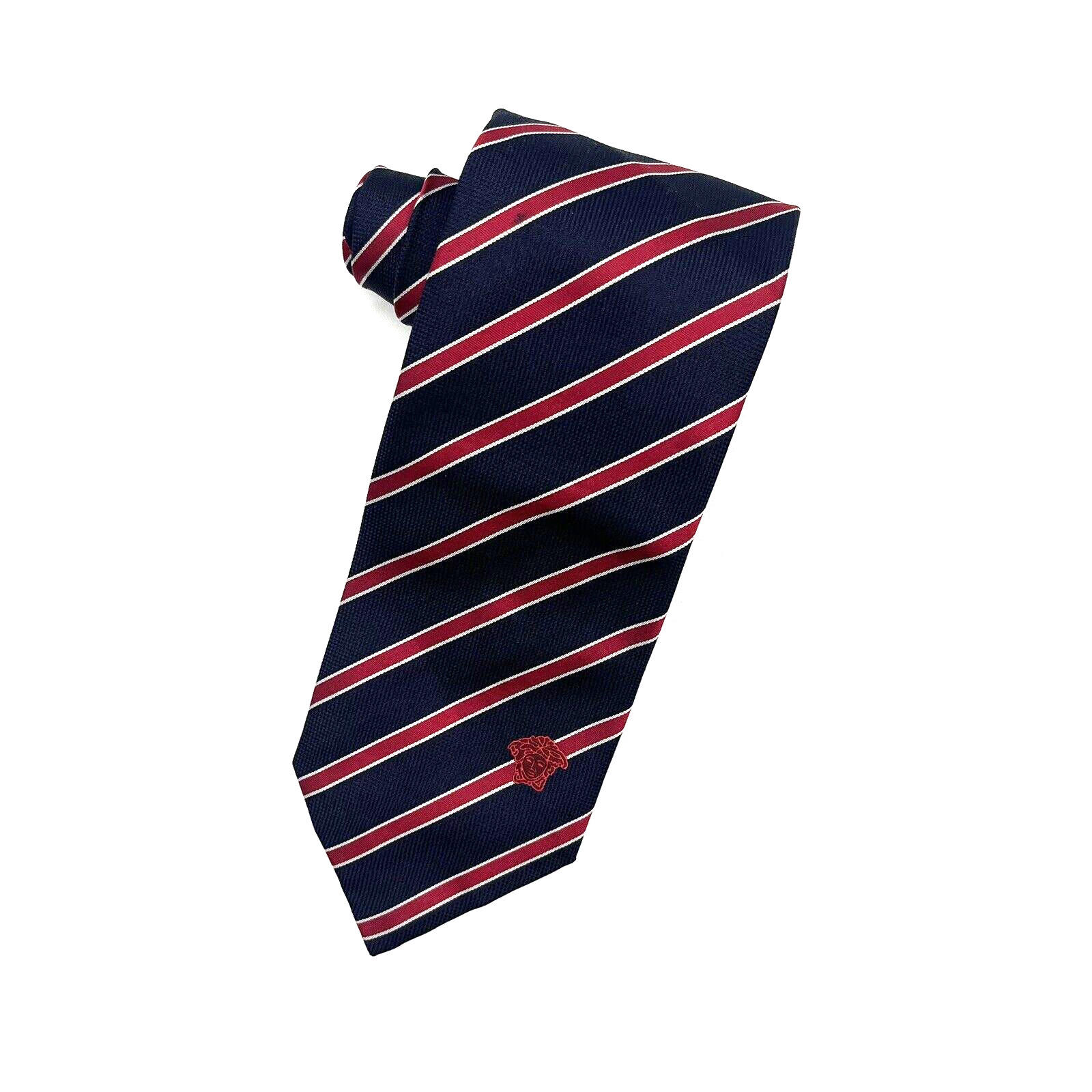 Gianni Versace Blue Red 100% Silk Made In Italy Tie