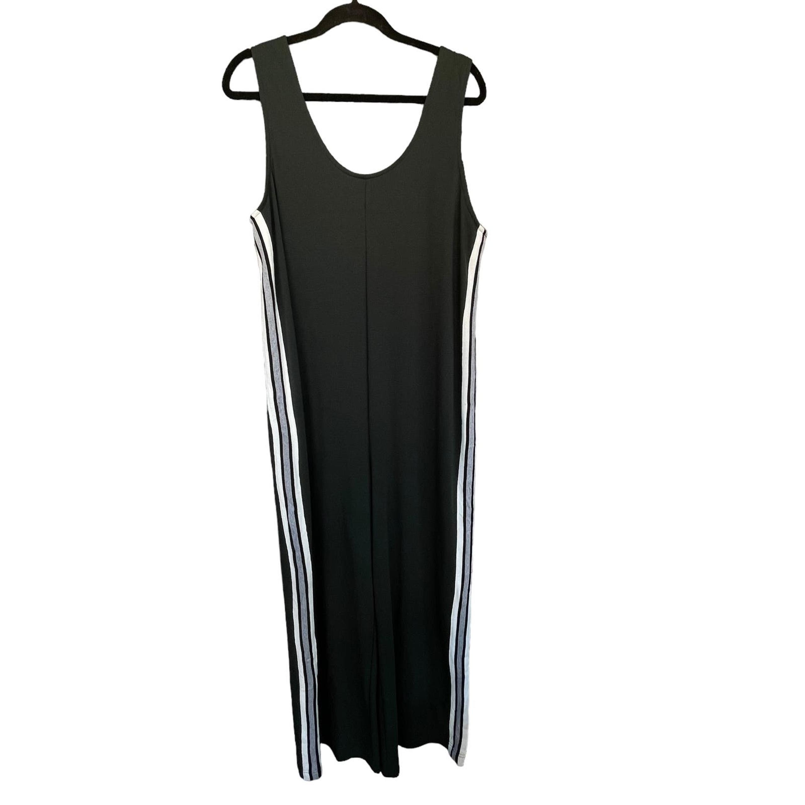 Mustard Seed Jumpsuit Womens Large Green Side Stripe Tank NEW