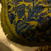 Vintage Bates Bedspread 80x112 Royal Blue & Avocado with Fringe