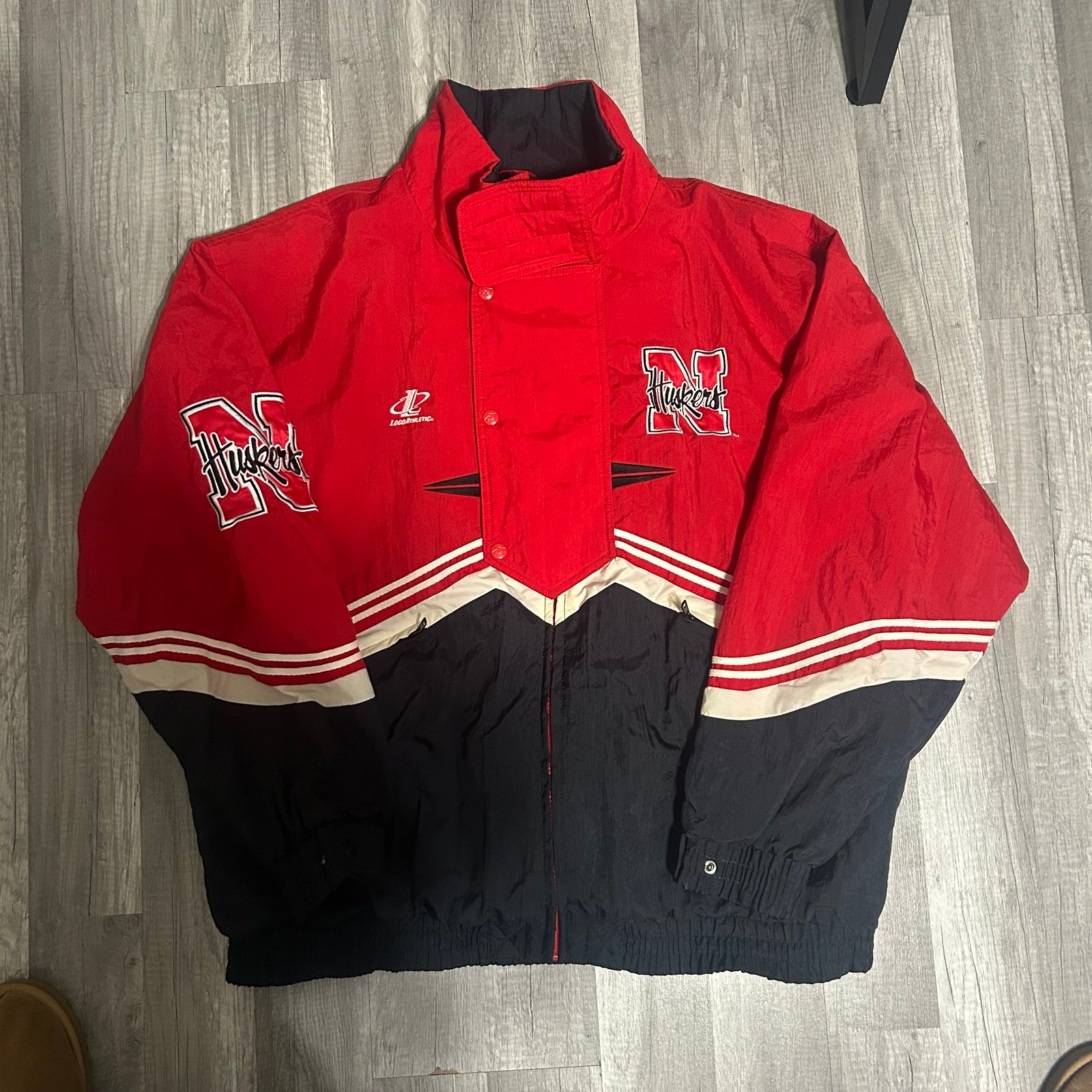 Vintage Starter - Red Nebraska Huskers Pullover Jacket 1990s