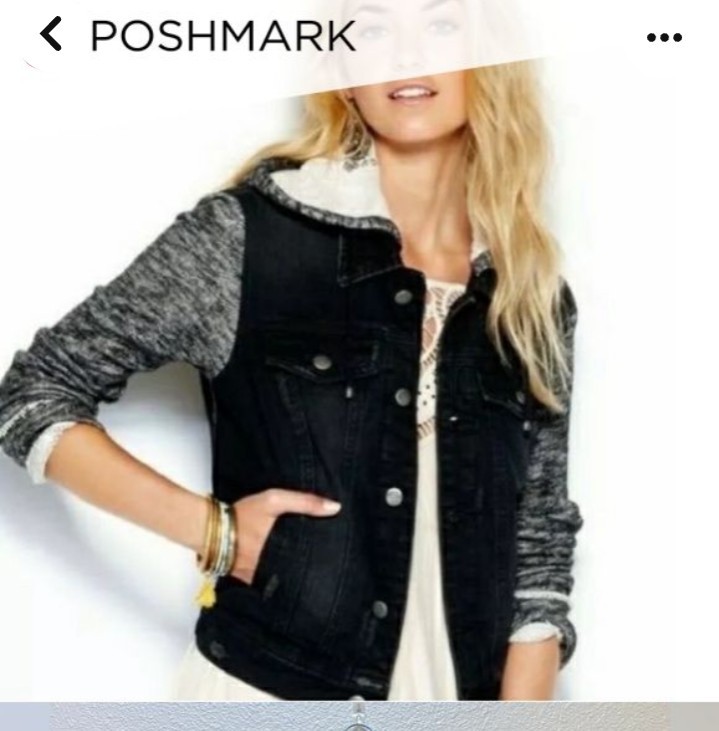 FREE PEOPLE faded black distressed jeans jacket