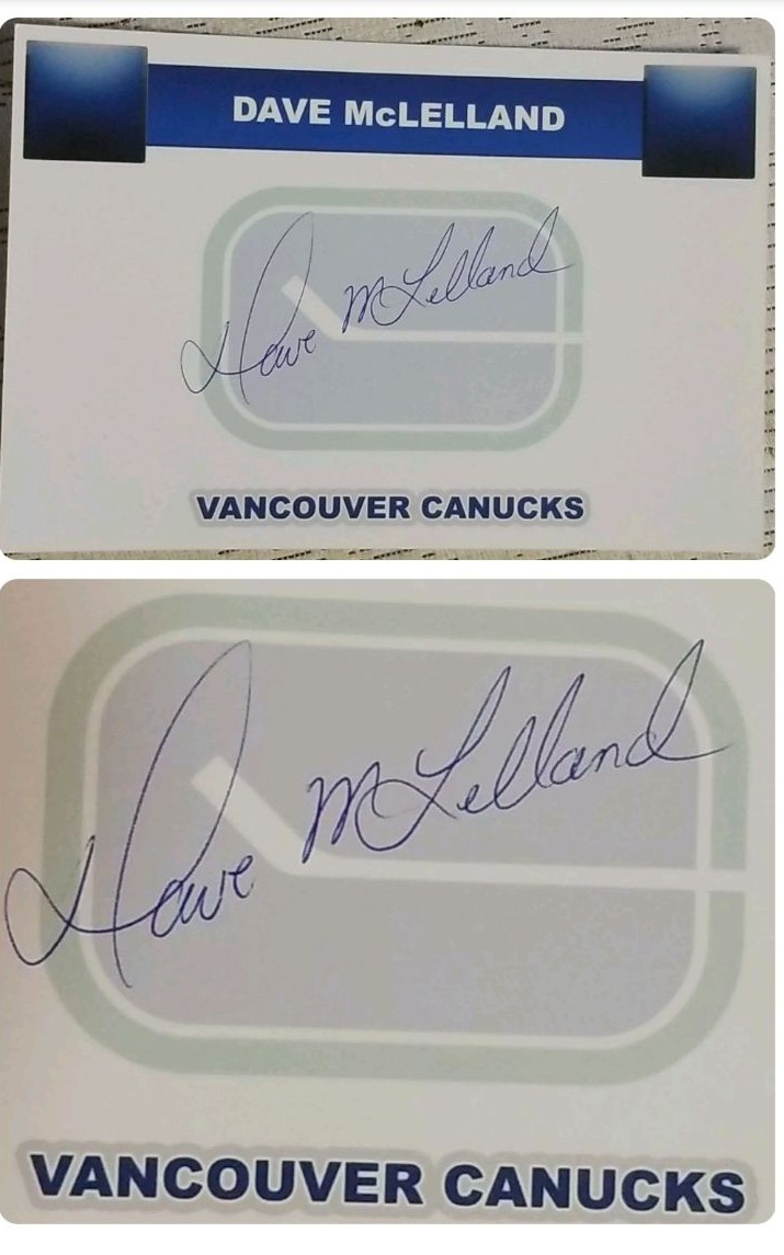 RaRe DAVE MCLELLAND SIGNED HOCKEY GOALIE 2 NHL GAMES VANCOUVER CANUCKS 1972-73