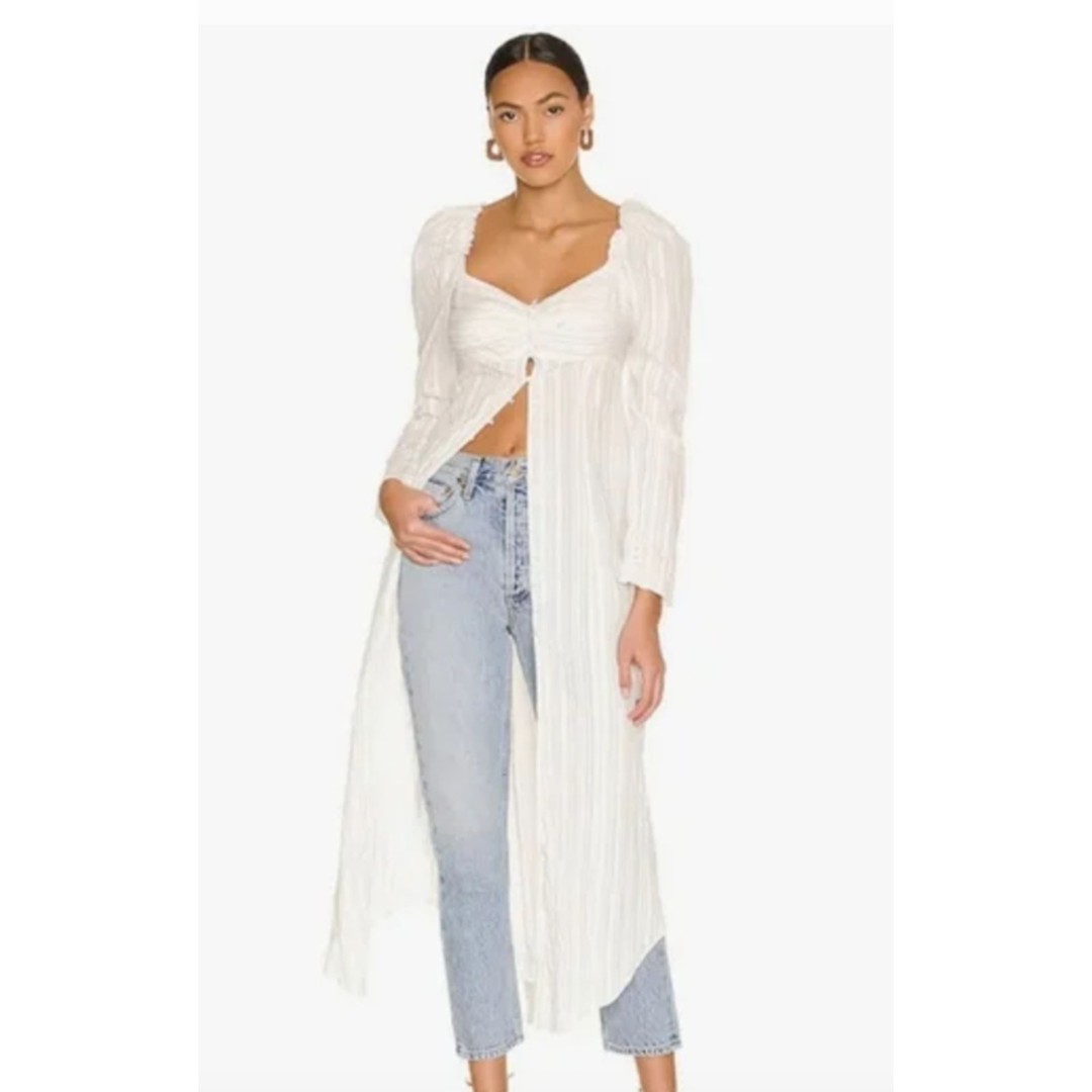 FREE PEOPLE Button Down LUNA Maxi Top Midi Dress Size XS NEW
