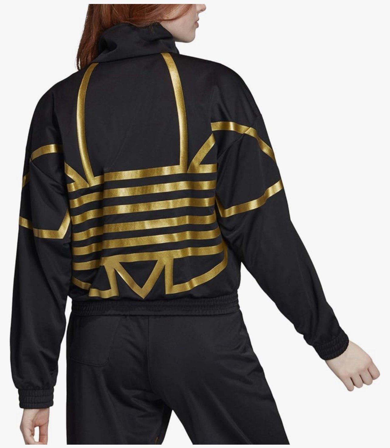 Adidas Originals Large Logo Black Gold Track Jacket Rare, Small