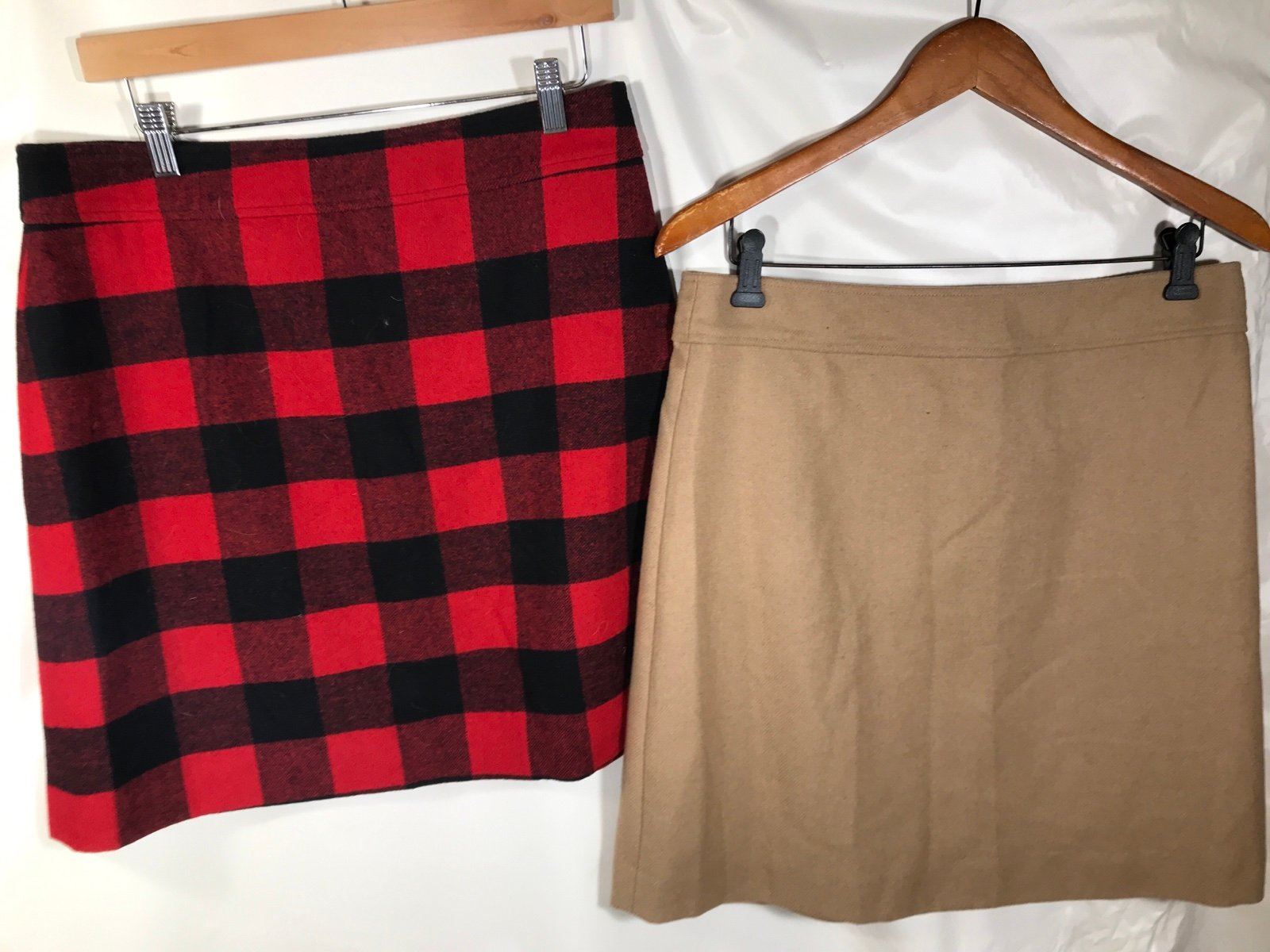 Talbots Black Red Plaid And Tan Wool Blend Pencil Skirt Size 10