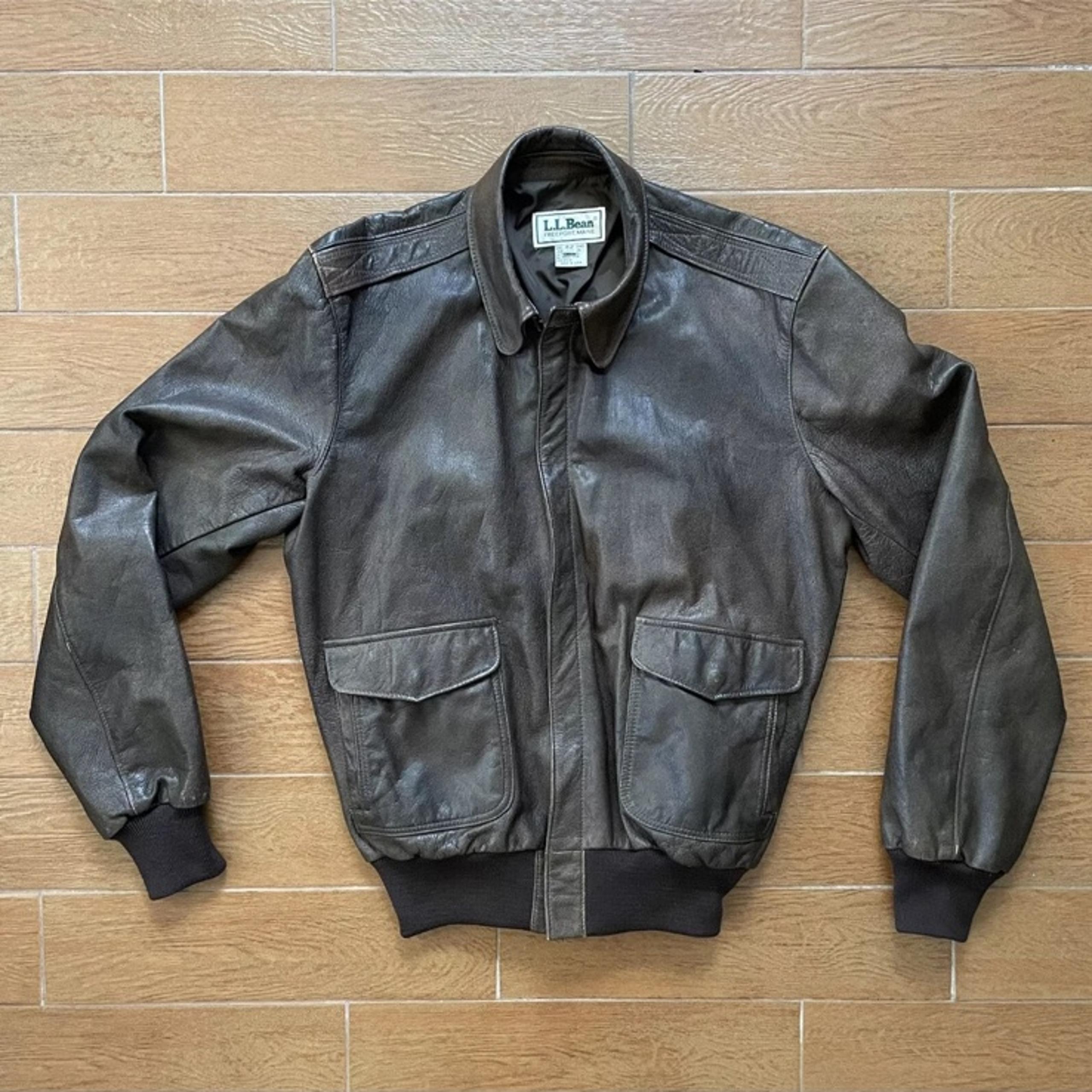 VTG LL BEAN A-2 Flying Tigers Leather Flight Bomber Jacket Mens Size 42 USA MADE