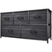 [BLACK] Dresser with 5 Drawers - Fabric Storage Organizer