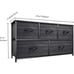 [BLACK] Dresser with 5 Drawers - Fabric Storage Organizer