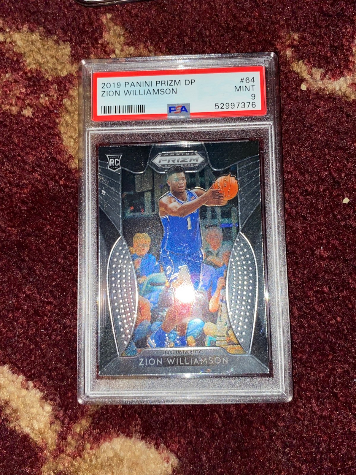 PSA 9 2019 PANINI PRIZIM DP ZION WILLIAMSON
