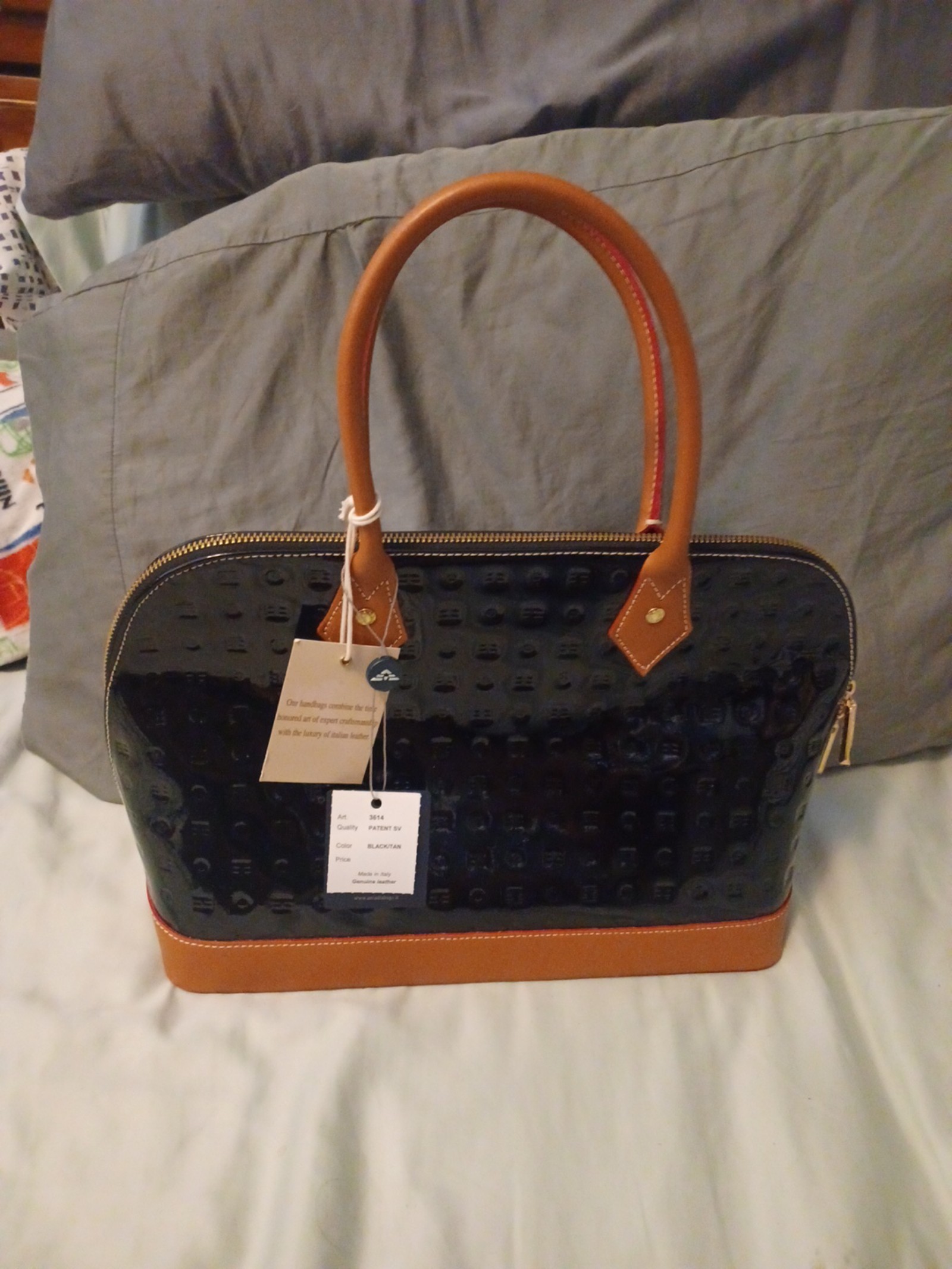 Arcadia Handbag leather black art. 3614 Authentic