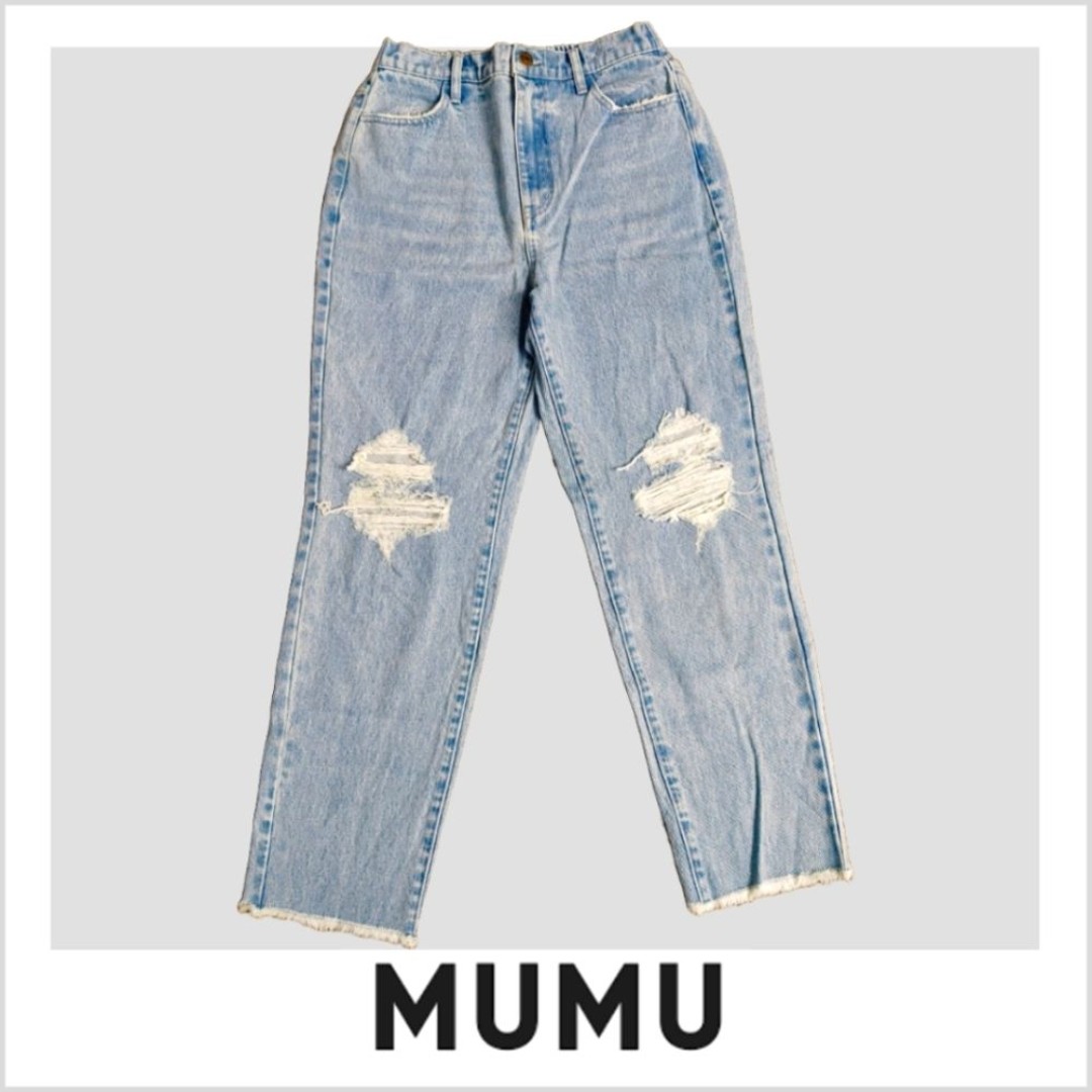 Mumu Women's Distressed Light Blue Jeans High Rise Size 26