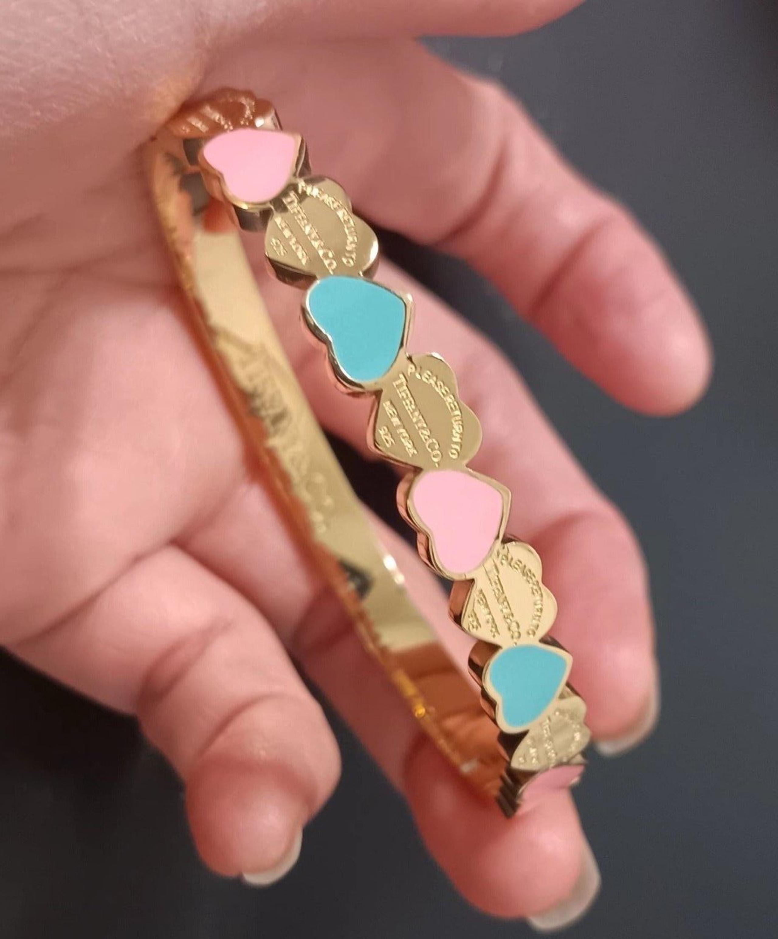 Pink Blue Heart Bangle