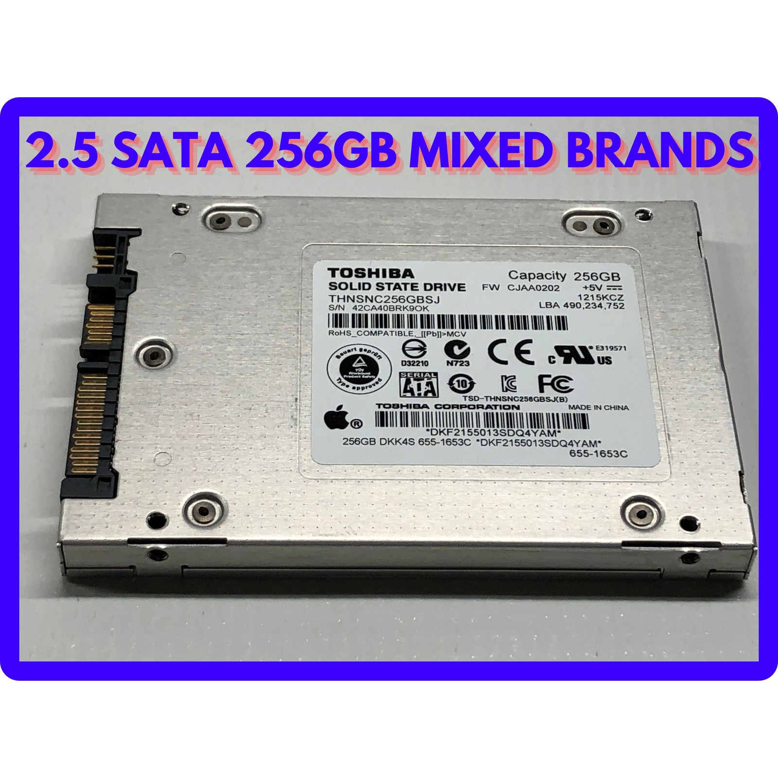 Lot of 40 2.5 SATA 256GB SSD Different Models and Brand Bulk DEALS