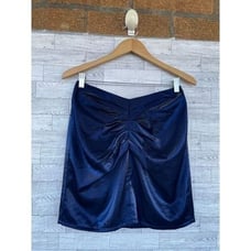 Lovers + Friends Skirt Blue Black Iridescent Gathered Mini Lined size medium