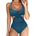 Sexy teal One piece ruched swimsuit with tummy control ruching