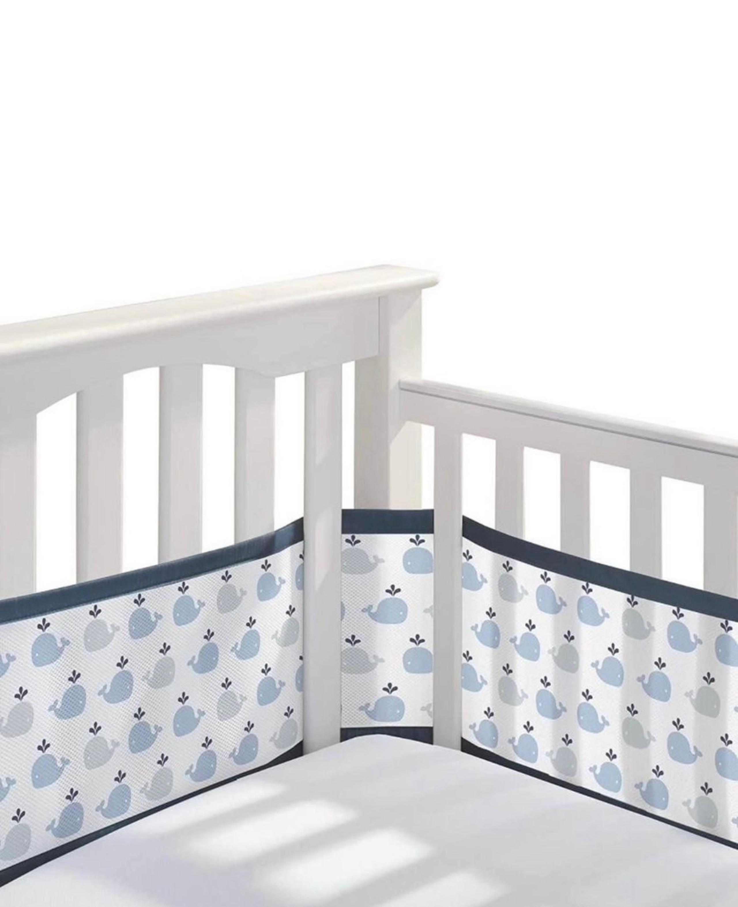 BreathableBabya Breathable Mesh Crib Liner – Classic Collection – Little Whale