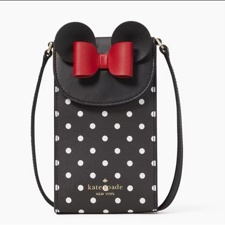 K4830 Kate Spade New York x Disney Minnie Mouse North South Flap Phone Crossbody