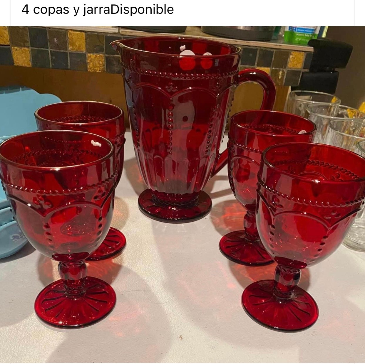 Jarra y 4 copas