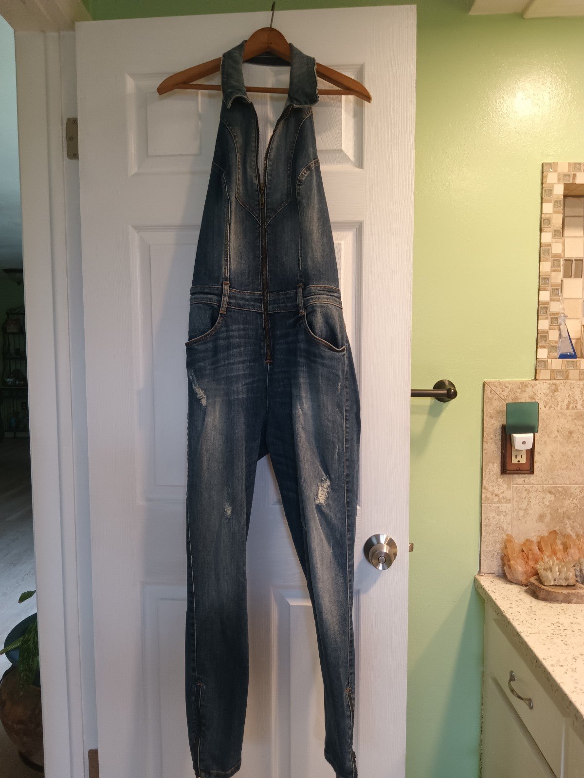 Guess Denim Halter Jumpsuit