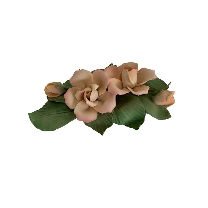 Vintage Italian Porcelain Rose from Napolean Capodimonte Italy READ