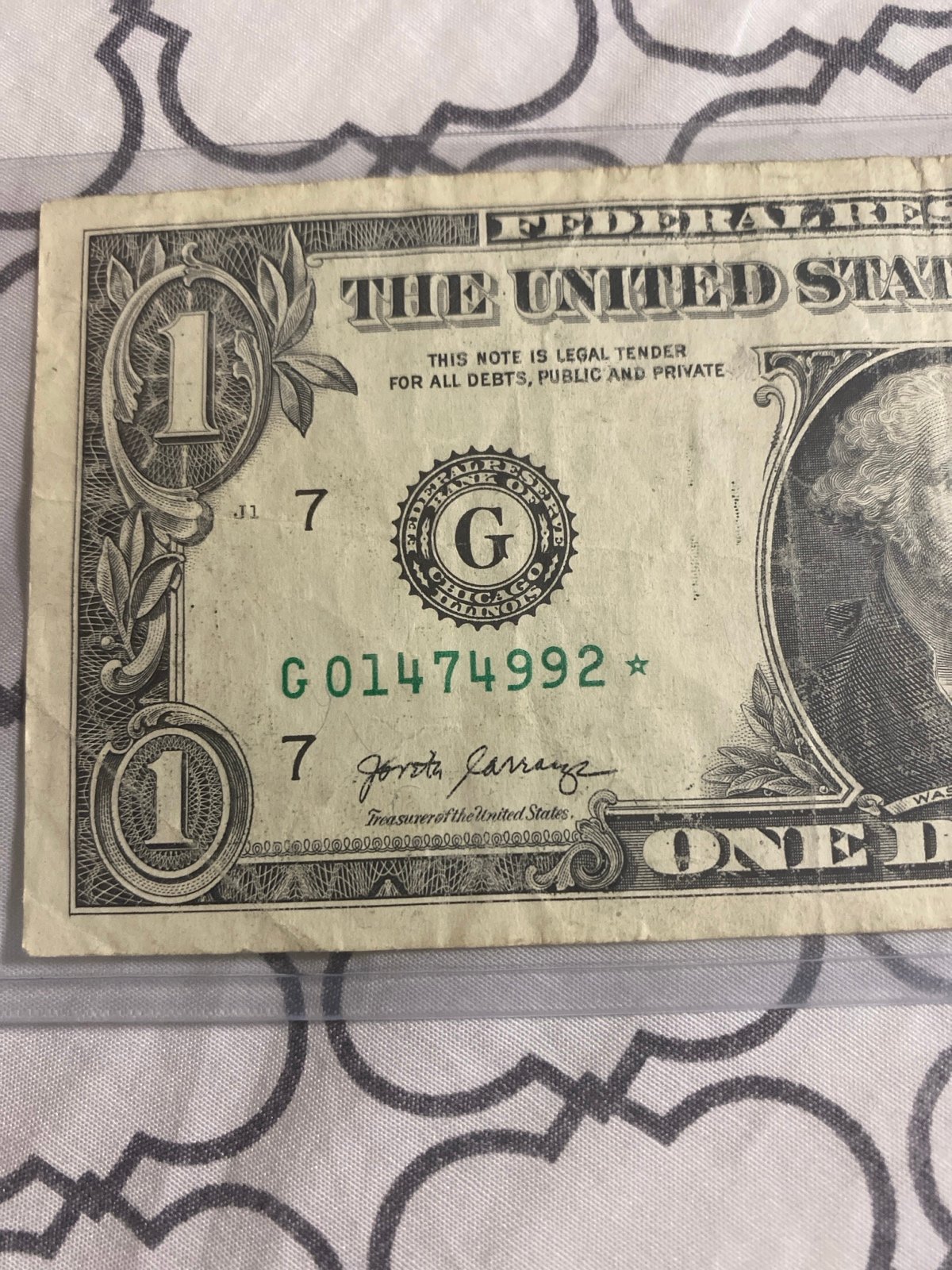1 Dollar Bill Star Note