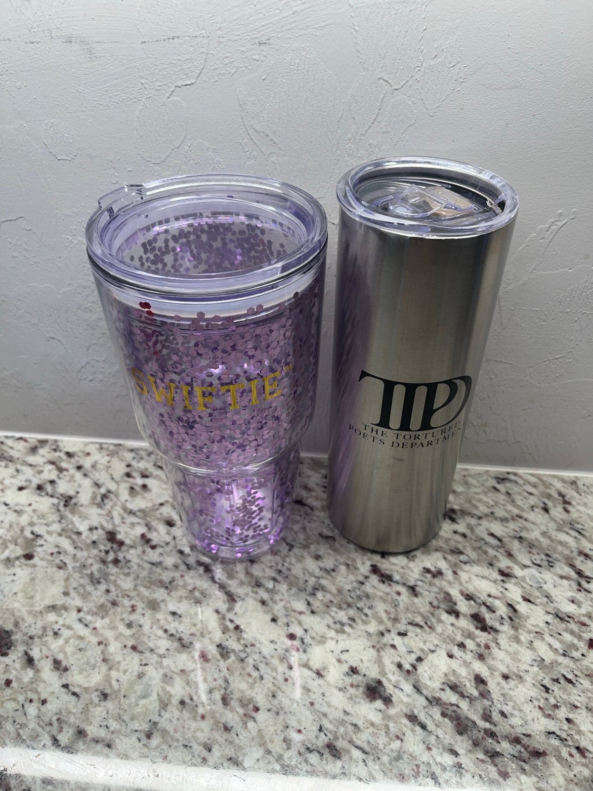 Taylor Swift Purple Swiftie Tumbler and TTPD Metal Coffee Travel Tumbler
