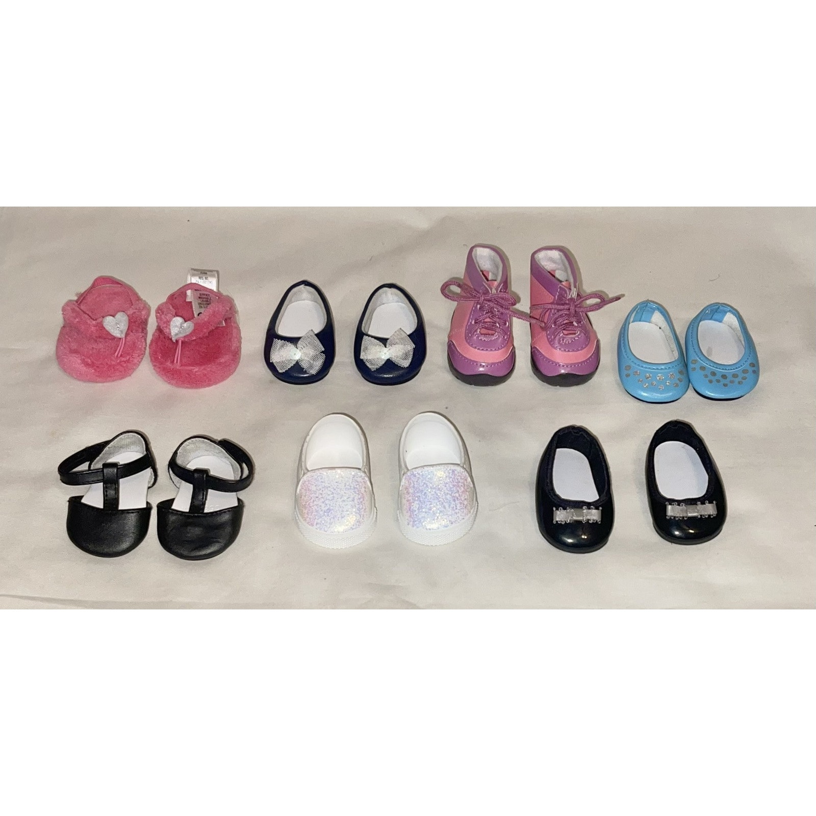 American Girl Doll Shoes Boots Sandals Slippers Flats Pink Black Blue Lot of 7