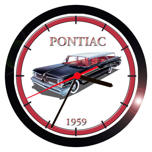 1959 PONTIAC STATION WAGON WALL CLOCK