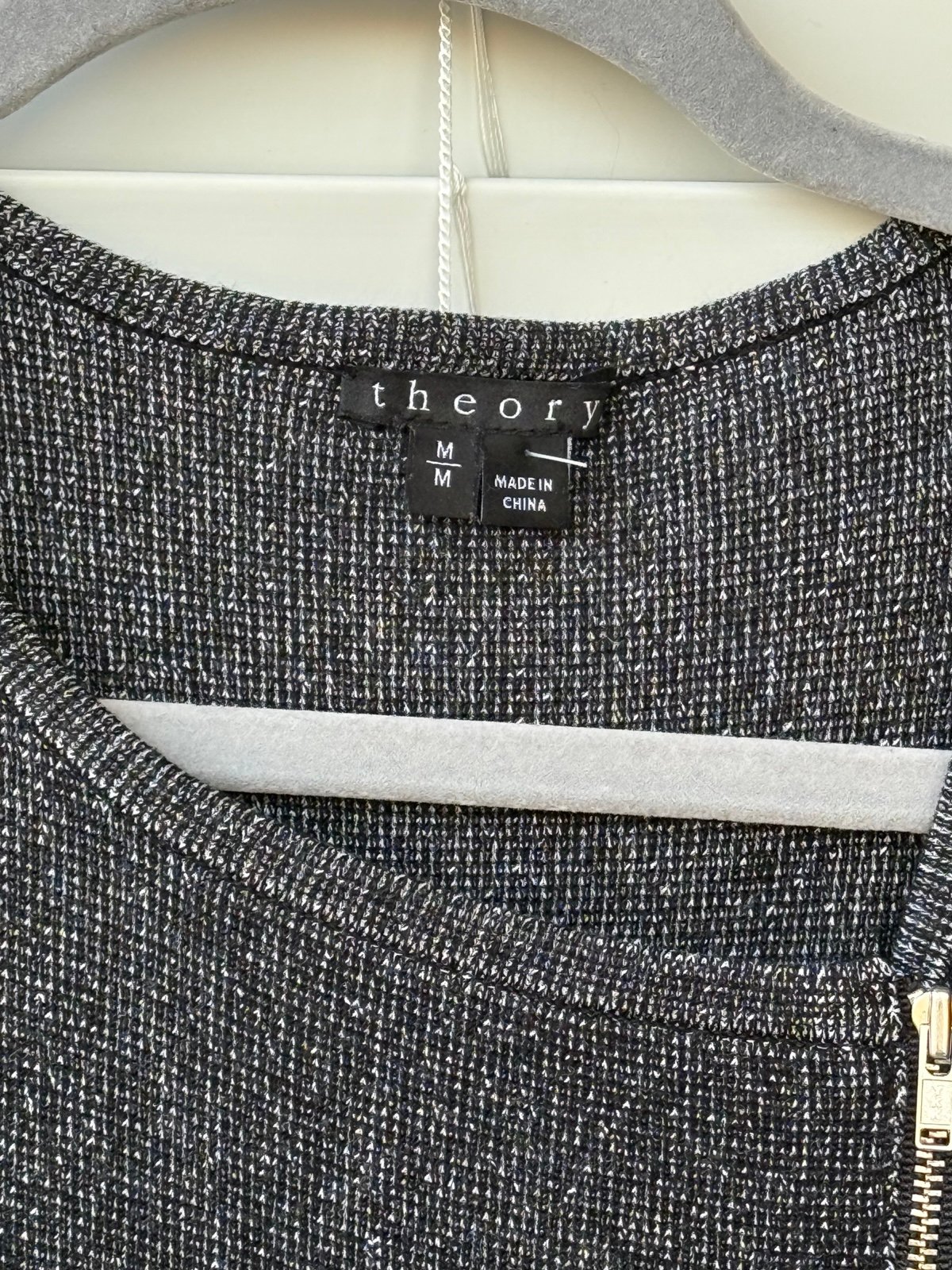 Theory Black & White Stretch Knit Asymmetrical Long Lioralee