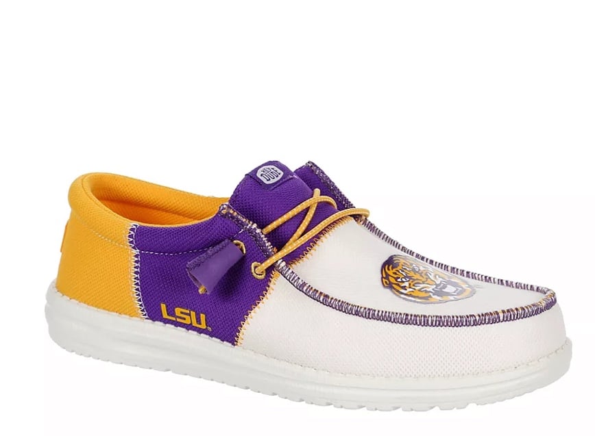 Hey Dude Wally Tri LSU Purple/Gold Mens Slip-on Shoes!!(mens Size 9)
