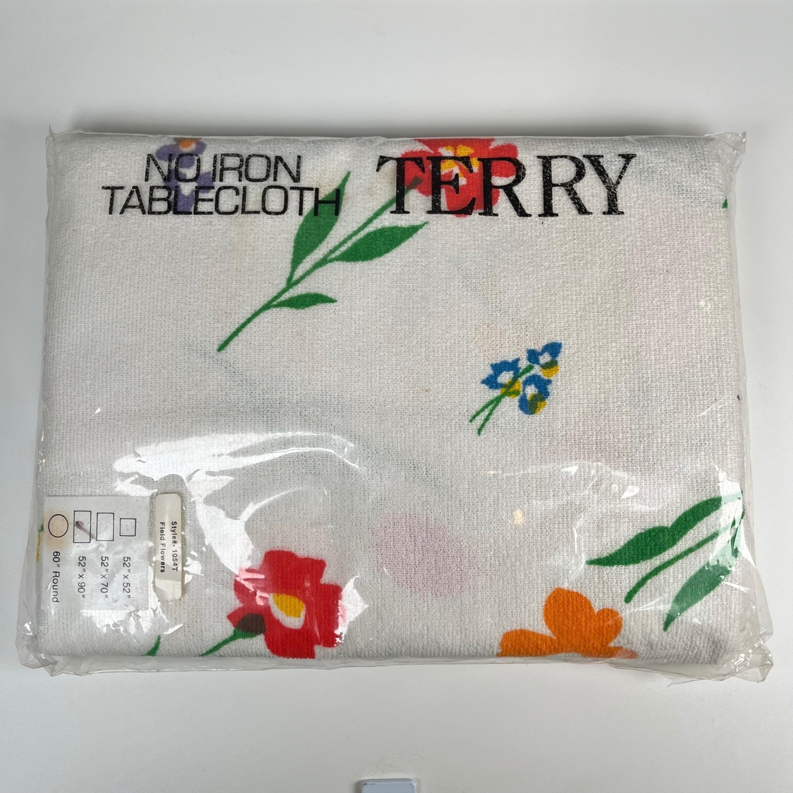 Vintage Parisian Prints Field Flowers 52x90 Tablecloth NOS Floral USA NWT
