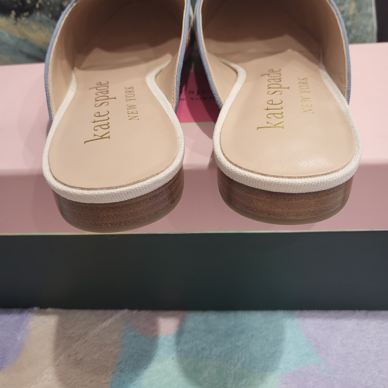 Kate Spade New York shops Floral Devi Embroidered Canvas Mules Size 9