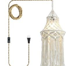 Boho Lamp Plug in Pendant Light 15 FT Hanging Light